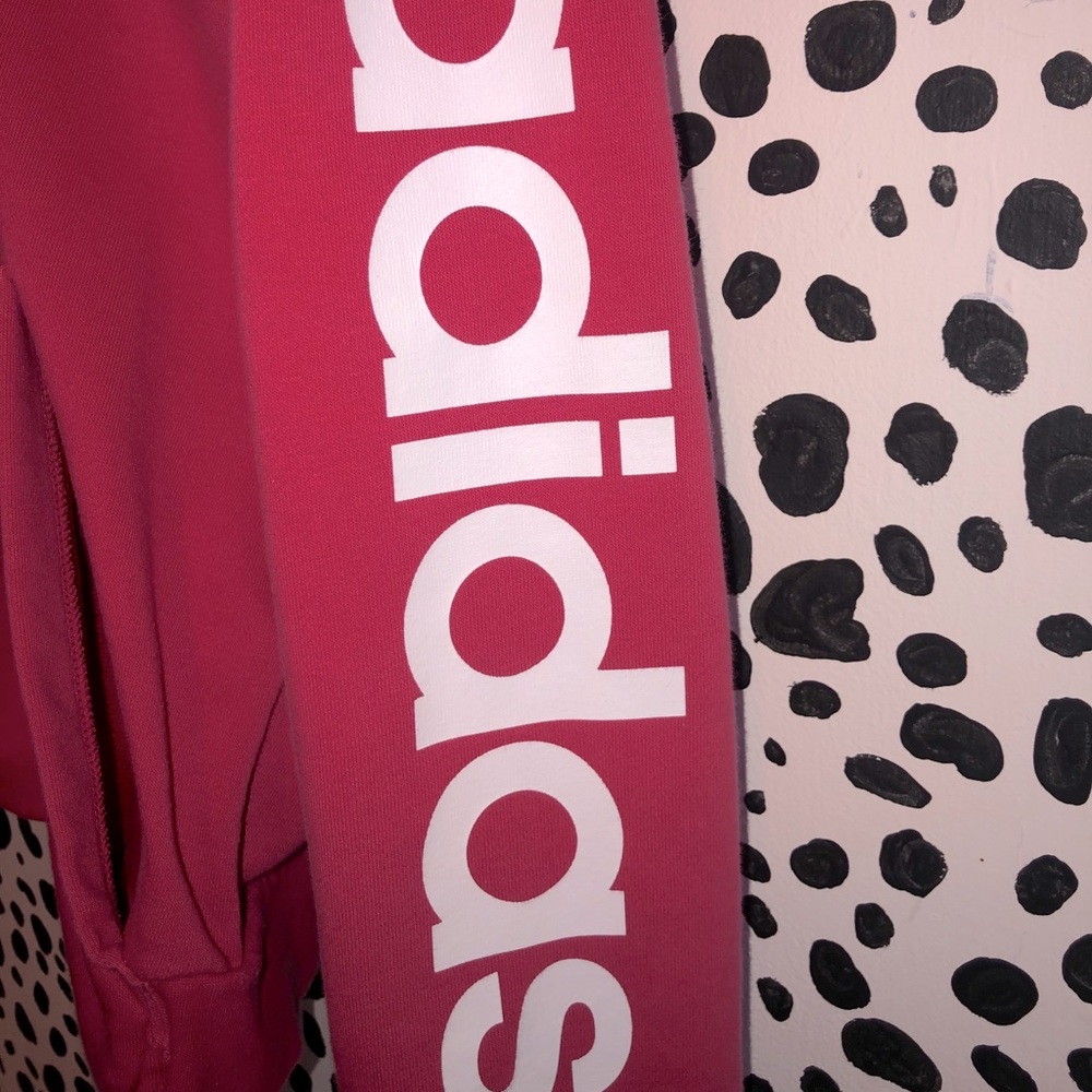Adidas hot pink zip up jacket
